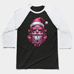 Retro Vintage Pink Santa Claus Baseball T-Shirt